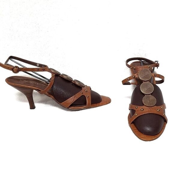 NINE West Robertao Strappy Open Toe Kitten Heels 7 - Picture 1 of 8